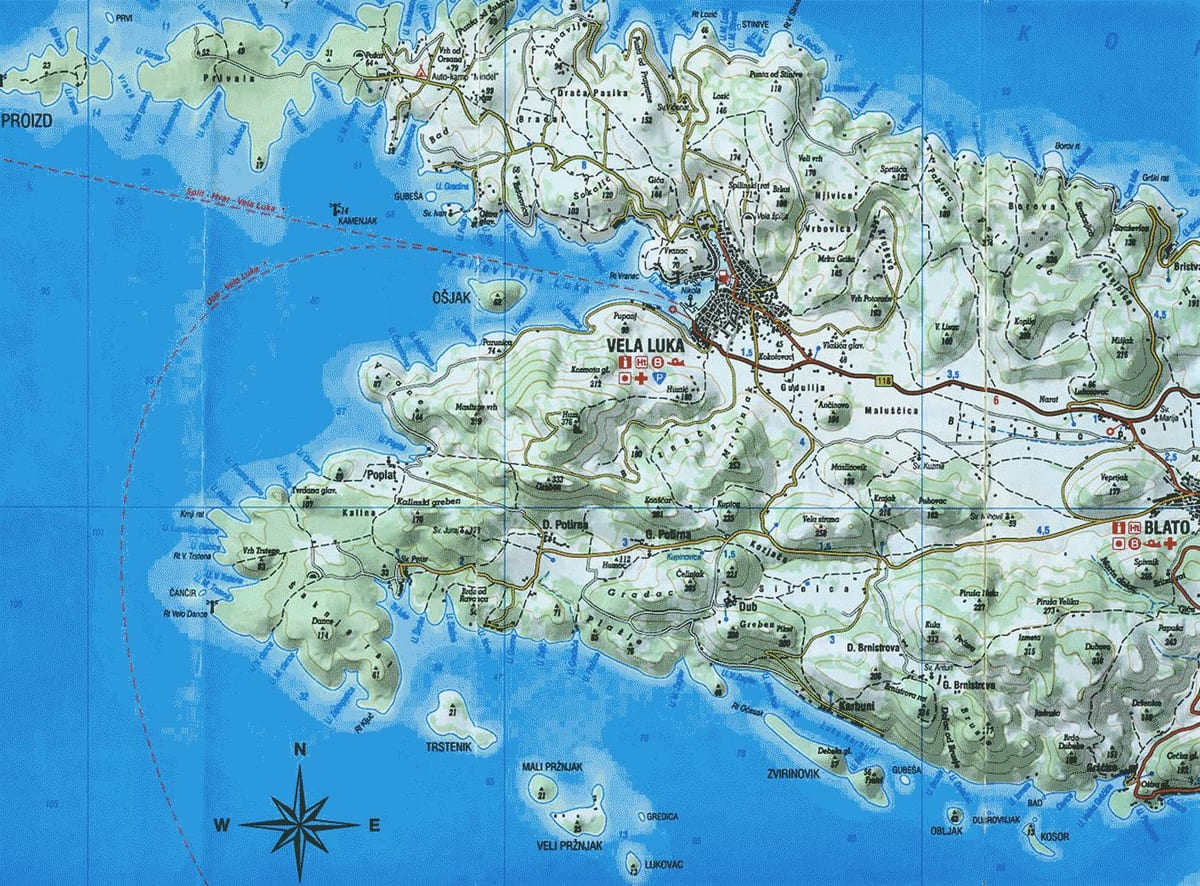 نقشه korcula کرواسی
