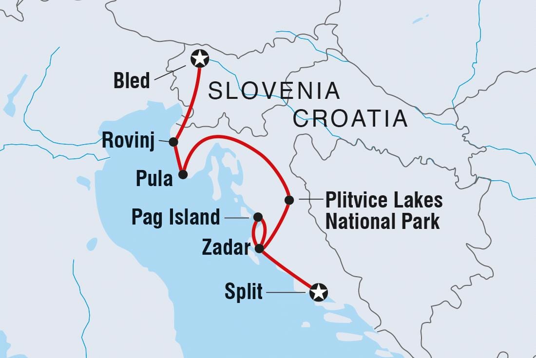 plitvice کرواسی نقشه