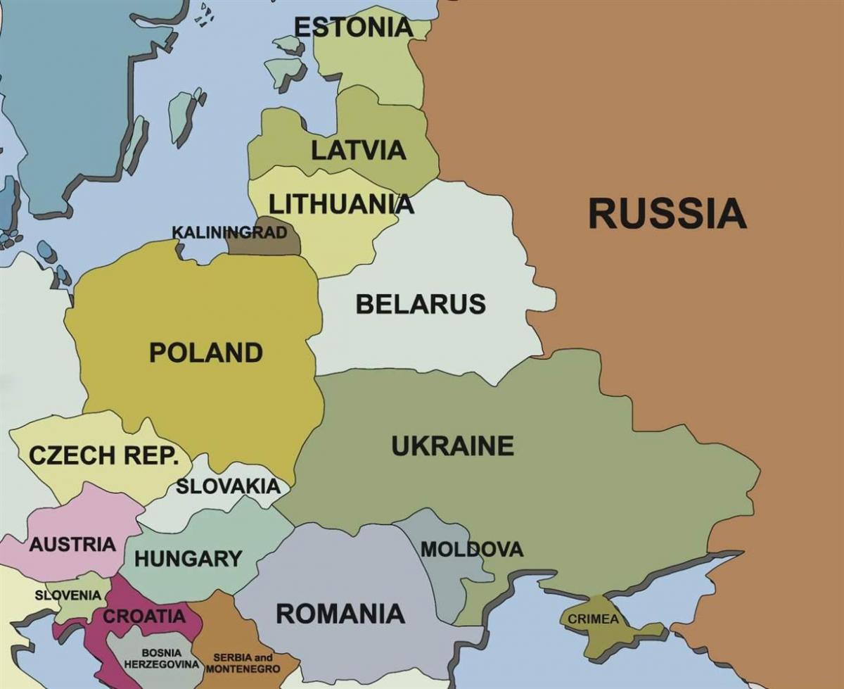 نقشه از کرواسی و کشورهای همسایه