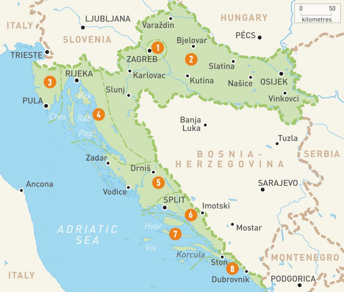 نقشه از کرواسی و سلیمان
