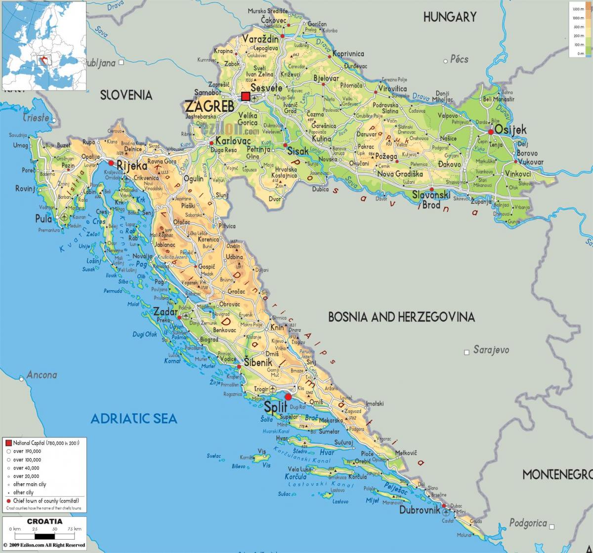 کرواسی در نقشه