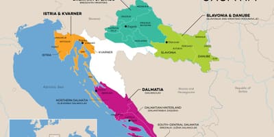 نقشه از کرواسی از wineries