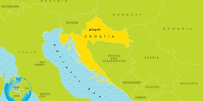 نقشه از کرواسی و مناطق اطراف آن